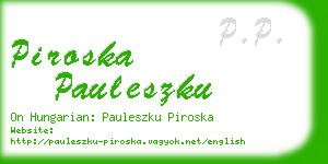 piroska pauleszku business card